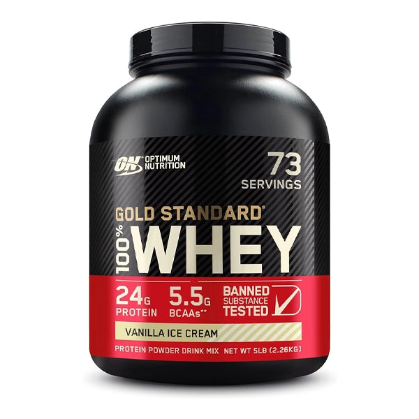 Optimum Nutrition 100% Whey Gold Protein Vanilla Ice Cream 5 Lb - Protein Powder - Optimum Nutrition