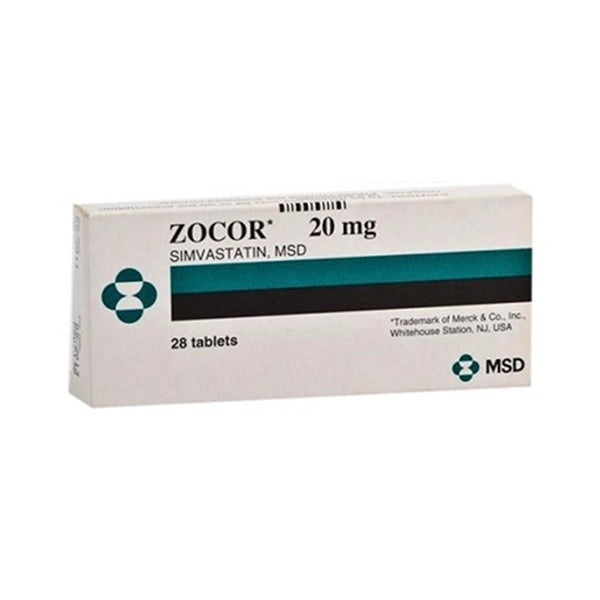 Zocor 20mg Tablets 28's
