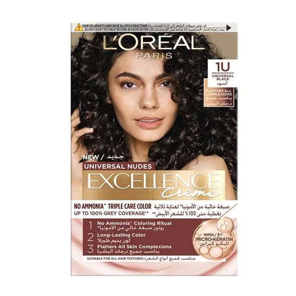 Loreal Excellence Cream Universal Nudes 1u Black