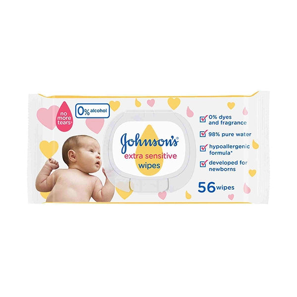 Johnson's Extra Sensitive Wipes 56 Pieces