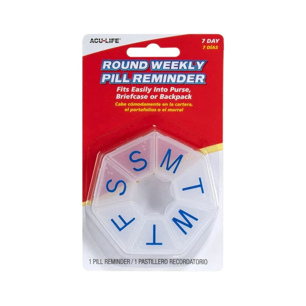 AcuLife Round Weekly Pill Reminder 7 Days