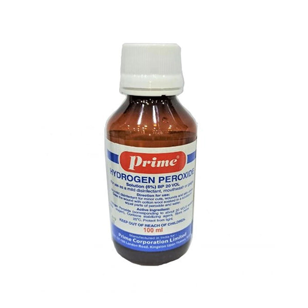 Prime Hydrogen Peroxide 6% 20 Vol 100ml With Spray