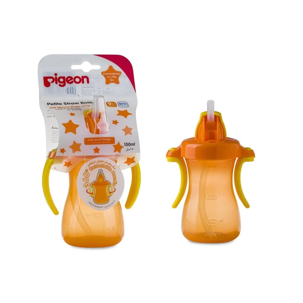 Pigeon Straw Bottle 9+m Orange   150 Ml