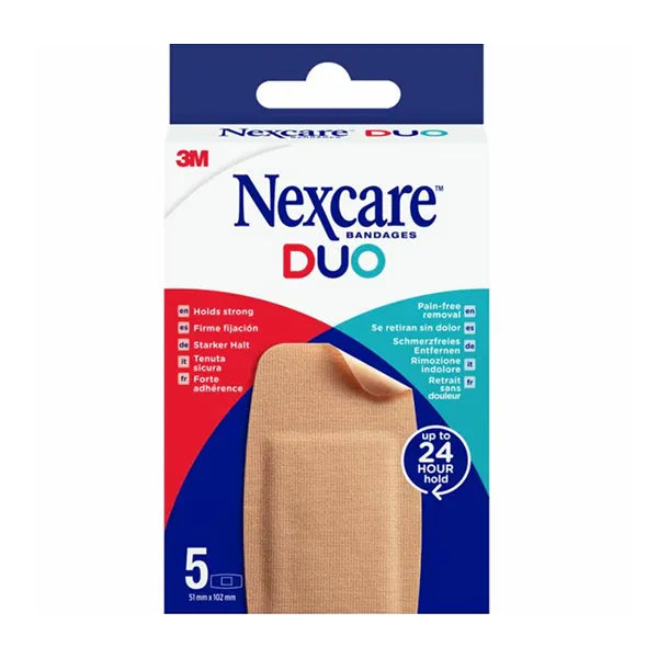 Nexcare Duo Plasters Maxi 51x102 Mm 5's