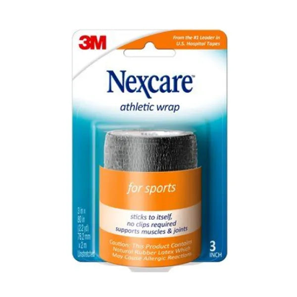 Nexcare Cr-3bk Athletic Wrap Black Unstretched 1's
