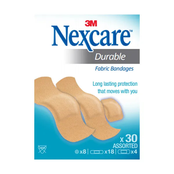 Nexcare Durable Fabric Bandages 72x19 Mm 30's 
