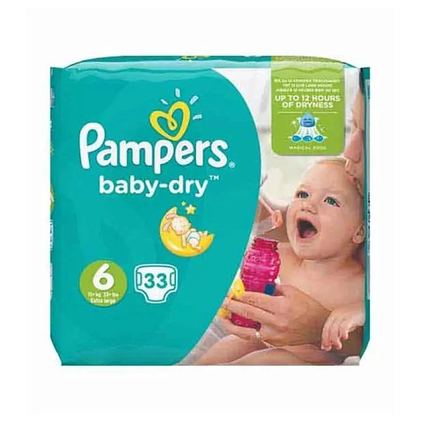 pampers baby dry size six 33 diapers - leak protection - Pampers