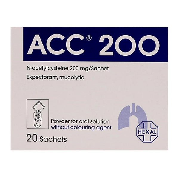 Hexal Acc 200mg Powder Sachets 20's