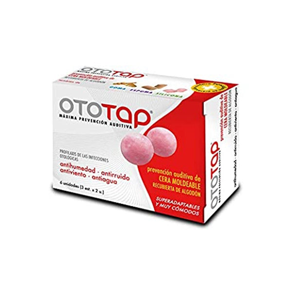 Ototap Ear Plug Covered With Cotton 6 Pieces
