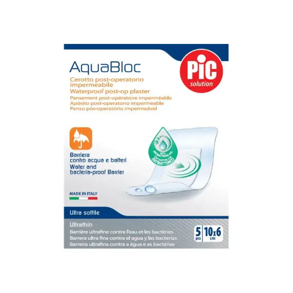 pic-5 aquabloc plaster sterile 10x6cm 5's 