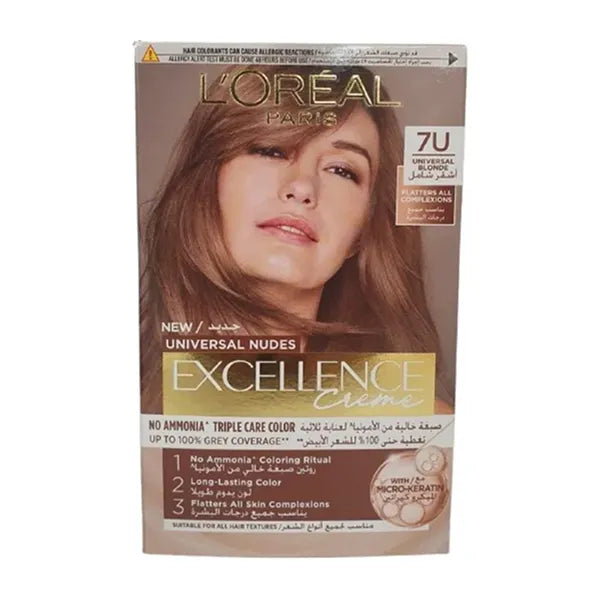 Loreal Excellence Cream Universal Nudes 7u Blonde