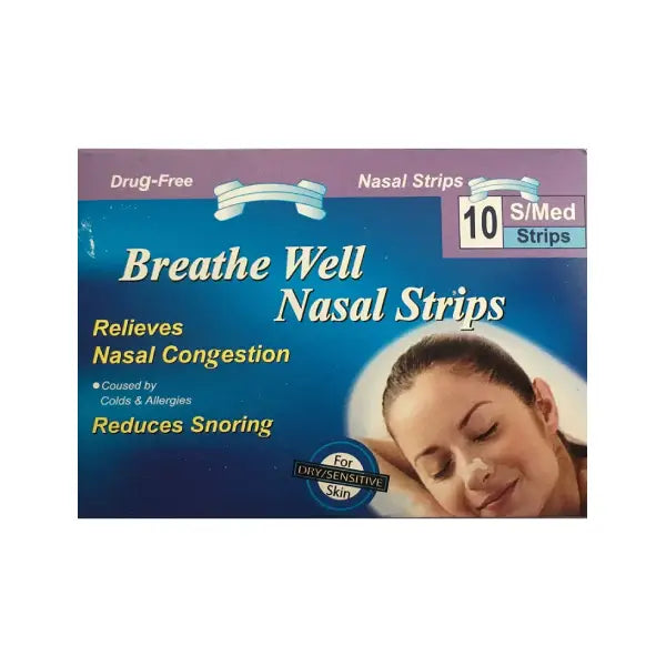 breathe well nasal strips (s-m) 10's