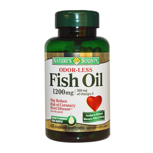 Nature's Bounty  Fish Oil 1200mg Odorless Omega 3&amp;6 60 Softgels