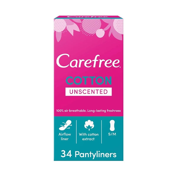 Carefree Cotton Feel Unscented 34 Pantyliners