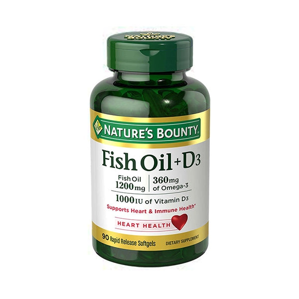 Nature's Bounty Fish Oil D3 1200mg Vit D3 1000iu 90's