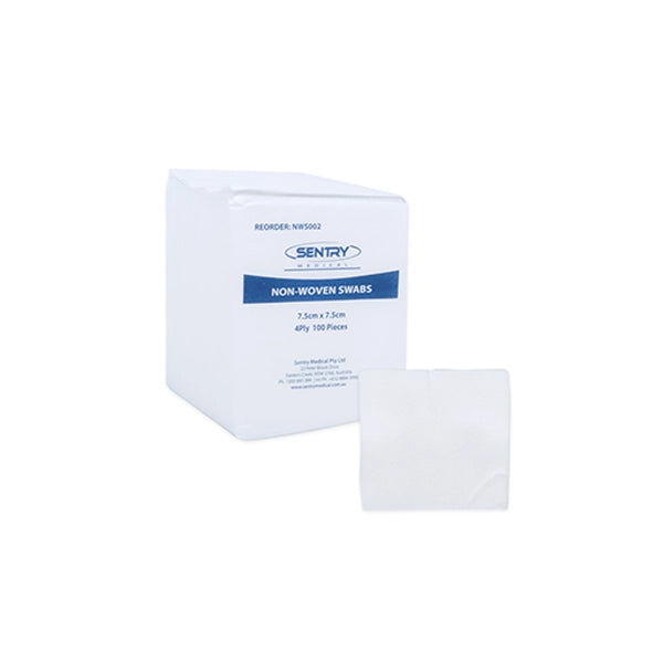 Sentry Medical Non Woven Gauze Swab 4ply 7.5 X 7.5cm 100's