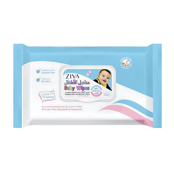 Ziva Baby 72 Premium Sensitive Wipes Flowpack