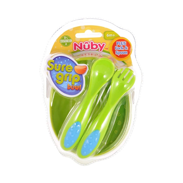 Nuby Sure Grip Bowl Plus Fork 6m+
