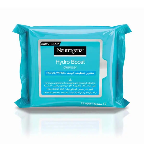 neut. hydroboost facial wipes 25's