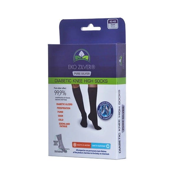 Eco Silver Diabetic Socks Black 43 - 45