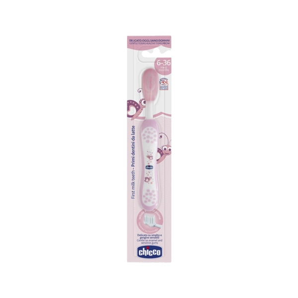 Chicco First Milk Teeth Pink Toothbrush 6-36 Months