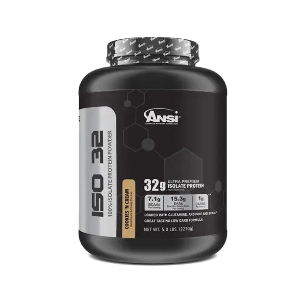 Ansi Iso 32 Zero Sugar 100 % Isolate Cookies &amp;amp; Cream 2270g - Muscle Recovery - Ansi