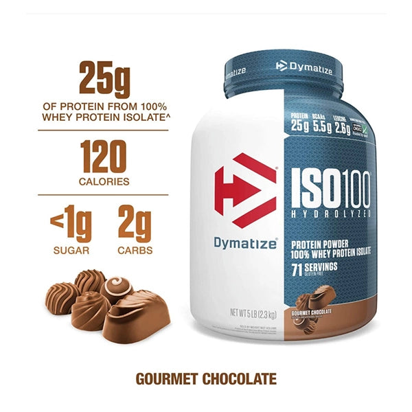 Dymatize Iso 100 Gourmet Chocolate 5 Lbs - Muscle Recovery - Dymatize