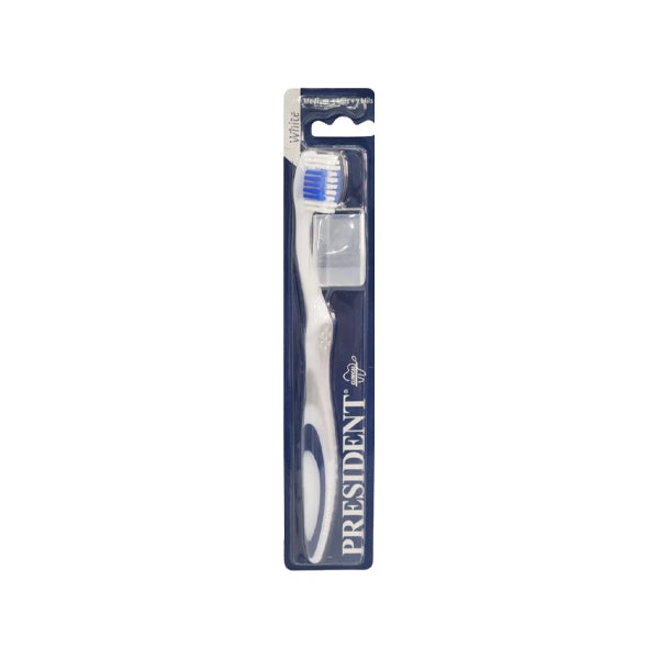 President White Medium Toothbrush
