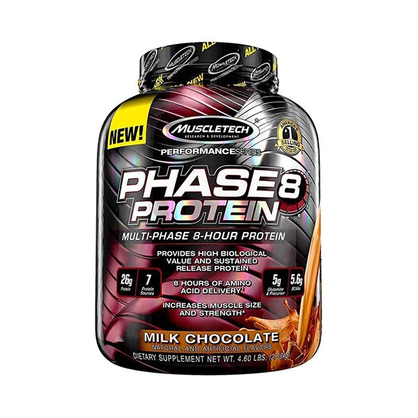 Muscletech Phase 8 Milk Chocolate 4.60lbs - Sustained Release - Muscletech