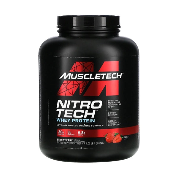 Muscletech Nitrotech Strawberry 4 Lbs - Protein Shake - Muscletech