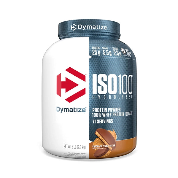 Dymatize 100% Iso Whey Protein Chocolate Peanut Butter 5 Lb - Muscle Recovery - Dymatize