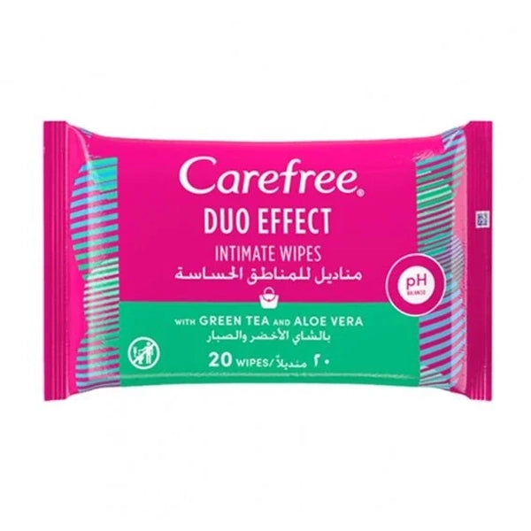 Carefree Tea Aloe Intimate Wipes 20 Pieces