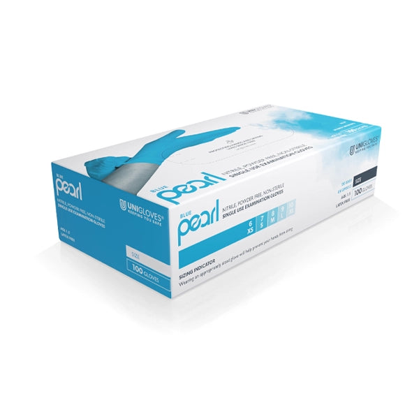 Unigloves Bluepearl Vinly Examination Gloves (l) 100's