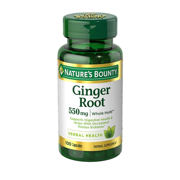 Nature's Bounty Ginger Root 550mg Caps. 100's