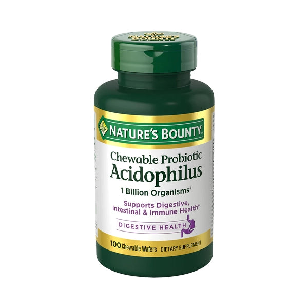 Nature's Bounty Chewable Probiotic Acidophilus Wafers 100's