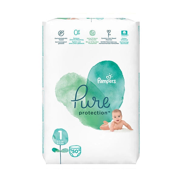 Pampers Pure Protection Size One 50 Diapers