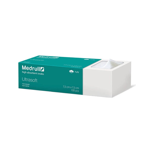 Medrull Gauze Swab Non-woven 7.5cmx7.5cm 4ply Nr.100