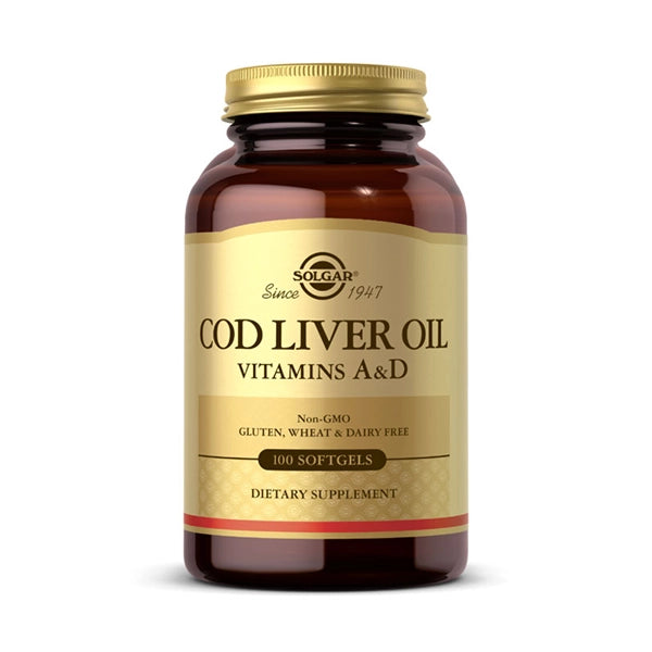 Solgar Cod Liver Oil Vitamin  A &amp; D Omega-3 100 Cap