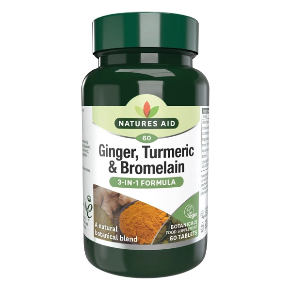 Natures Aid Ginger, Turmeric &amp; Bromelain Tab 60's