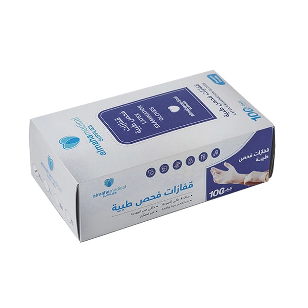 Almaha Latex Gloves Medium  100 Pcs