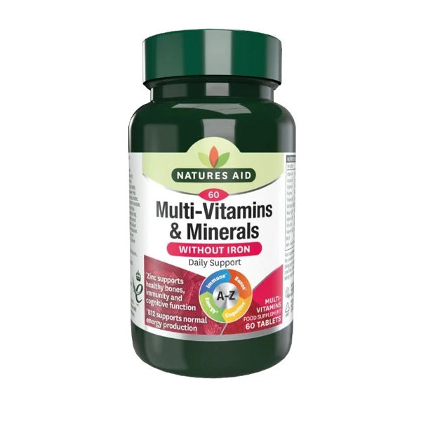 Natures Aid Multi-vitamin &amp; Minerals W/o Iron Tab 60's