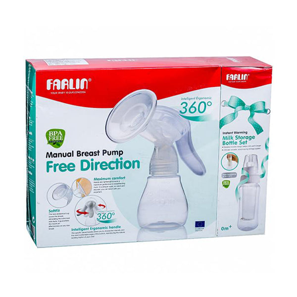 Farlin Manual Breast Pump Free Direction With Milk Storage Bottle Set