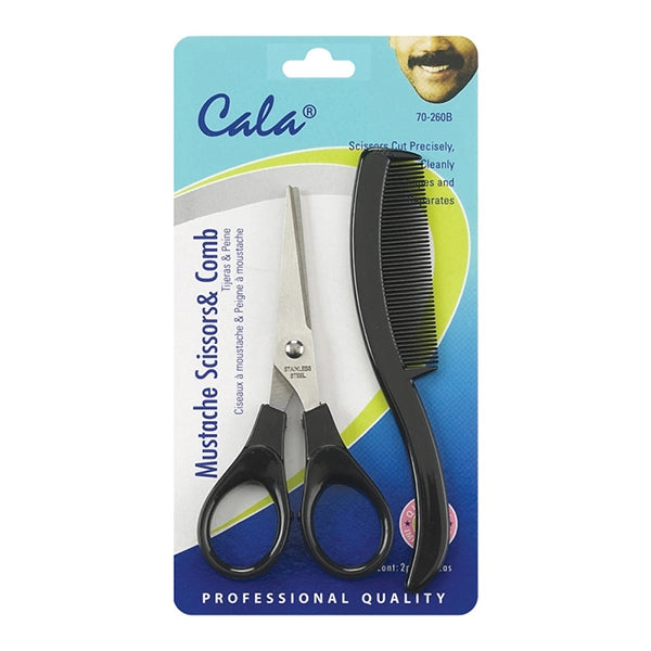 Cala Mustache Scissors &amp; Comb 70-260b