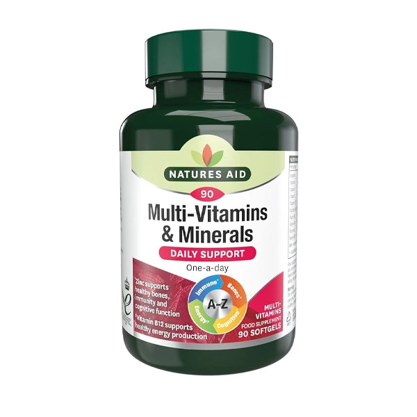 Natures Aid Multivitamin &amp; Minerals With Iron Softgels 90's