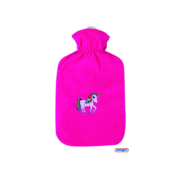Sanger Flece Cover Hot Water Bag Unicorn Rose 3ltr