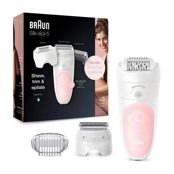 Braun Silk Epil 5 Wet &amp; Dry Epilator Wuth 4 Extras