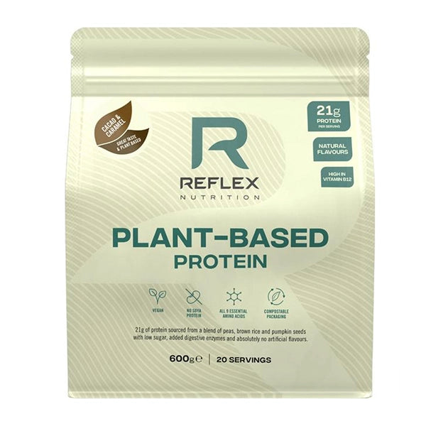 Reflex Nutrition Plant Based Protein Cacao &amp;amp; Caramel 600g - Muscle Recovery - Reflex Nutrition