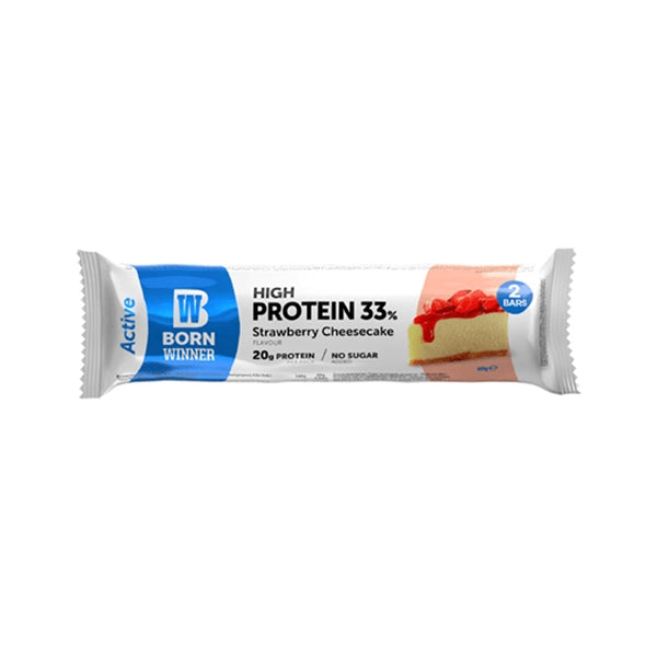 Born Winner Active Protein Bar Strawberry Cheesecake 30gm - Muscle Recovery - Born Winner