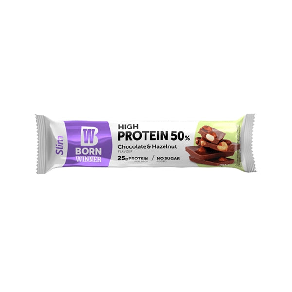 Born Winner Slim Protein Bar Chocolate Hazelnut 50gm - protein bar - Born Winner