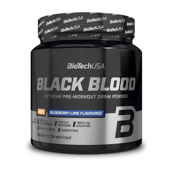 Biotech Usa Black Blood Blueberry Flavored Sugar Free 300g - Energy Boost - Biotech Usa